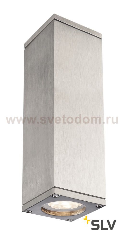 1000331 SLV THEO UP-DOWN OUT светильник настенный IP44 для 2-х ламп GU10 по 35Вт макс., матир. алюминий
