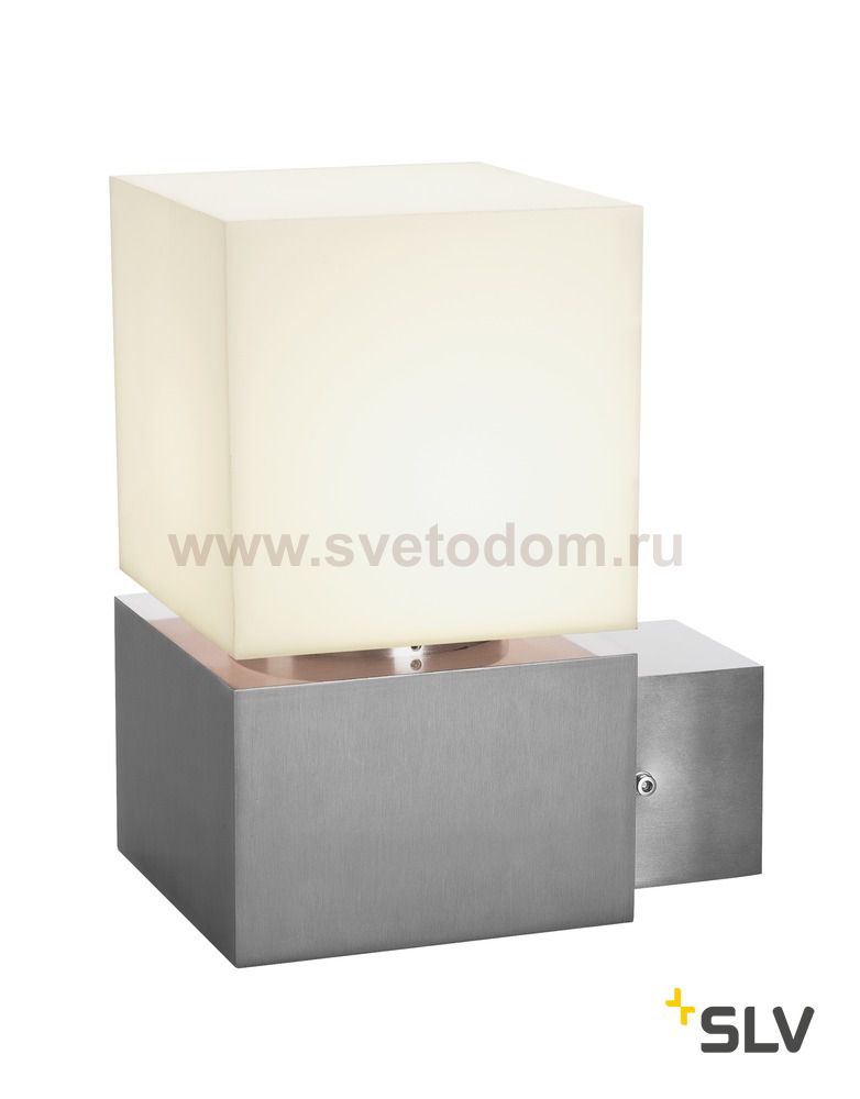 1000336 SLV SQUARE WL светильник настенный IP44 для лампы E27 20Вт макс., матированный алюминий/ белый