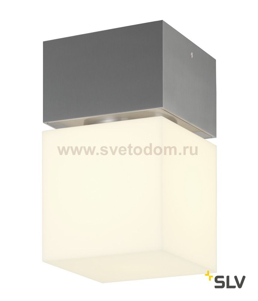 1000337 SLV SQUARE C светильник потолочный IP44 для лампы E27 20Вт макс., матированный алюминий/ белый