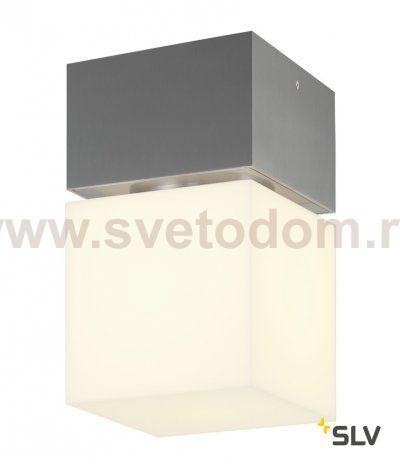 1000337 SLV SQUARE C светильник потолочный IP44 для лампы E27 20Вт макс., матированный алюминий/ белый