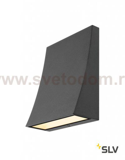 1000342 SLV DELWA WIDE светильник настенный IP44 с SMD LED 8.8Вт, 3000K, 910лм, 100°, антрацит