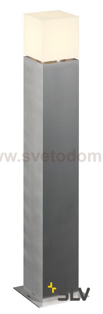 1000346 SLV SQUARE POLE 90 светильник IP44 для лампы E27 20Вт макс., матированный алюминий/ белый