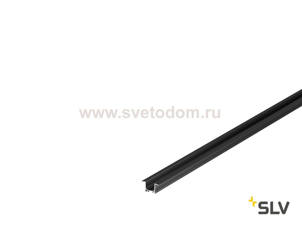 1000459 SLV GRAZIA 10, профиль встраиваемый, 2 м, без экрана, черный