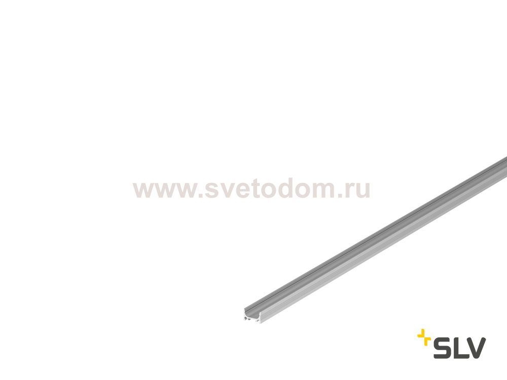 1000460 SLV GRAZIA 10, профиль накладной плоский, 2 м, без экрана, алюминий