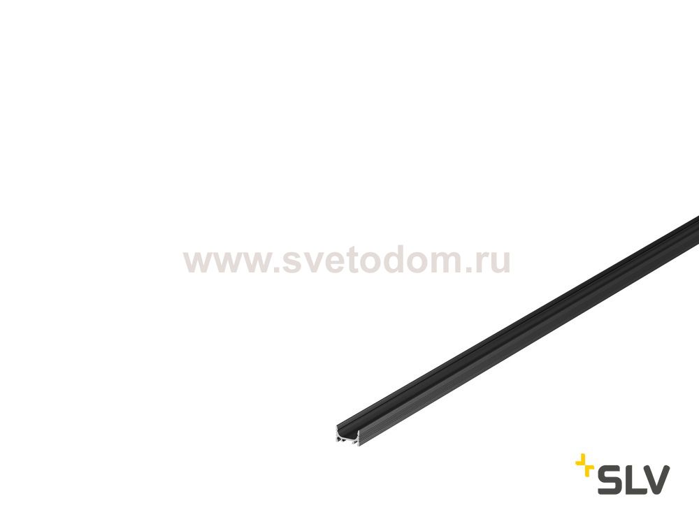 1000462 SLV GRAZIA 10, профиль накладной плоский, 2 м, без экрана, черный