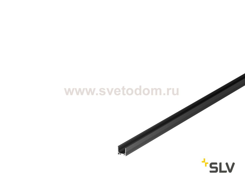 1000465 SLV GRAZIA 10, профиль накладной стандарт, 2 м, без экрана, черный