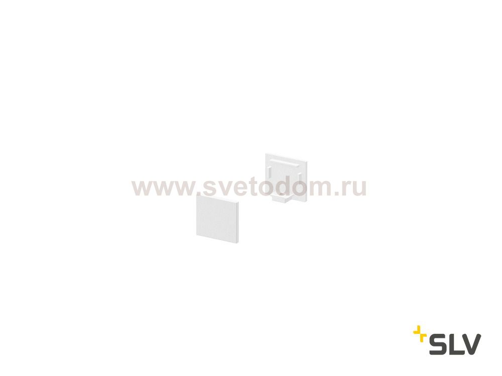 1000479 SLV GRAZIA 10, заглушка плоская для профиля стандарт, 2шт., белый 