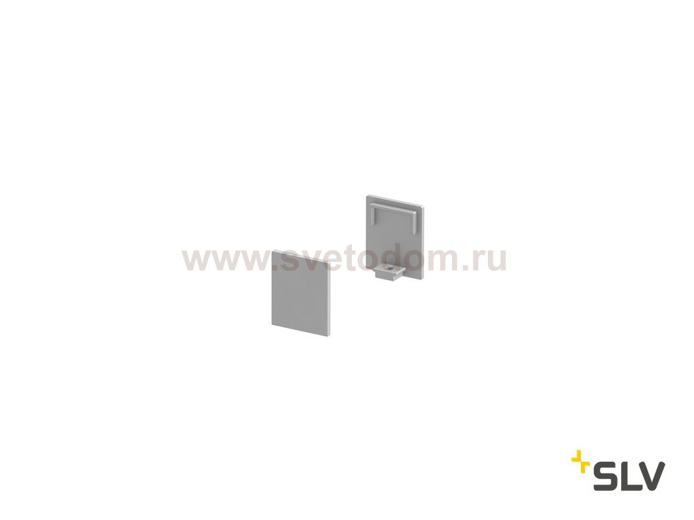 1000481 SLV GRAZIA 10, заглушка высокая для плоского профиля, 2шт., алюминий