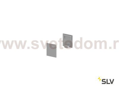 1000481 SLV GRAZIA 10, заглушка высокая для плоского профиля, 2шт., алюминий