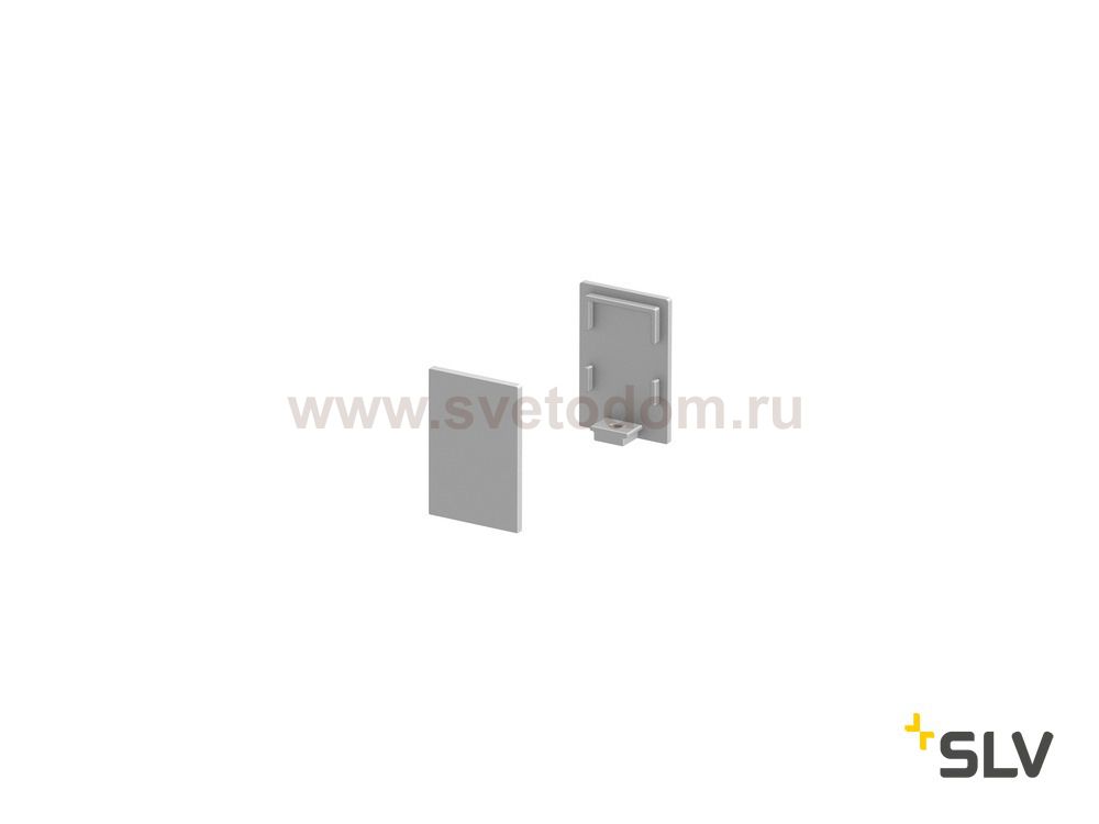 1000484 SLV GRAZIA 10, заглушка высокая для профиля стандарт, 2шт., алюминий
