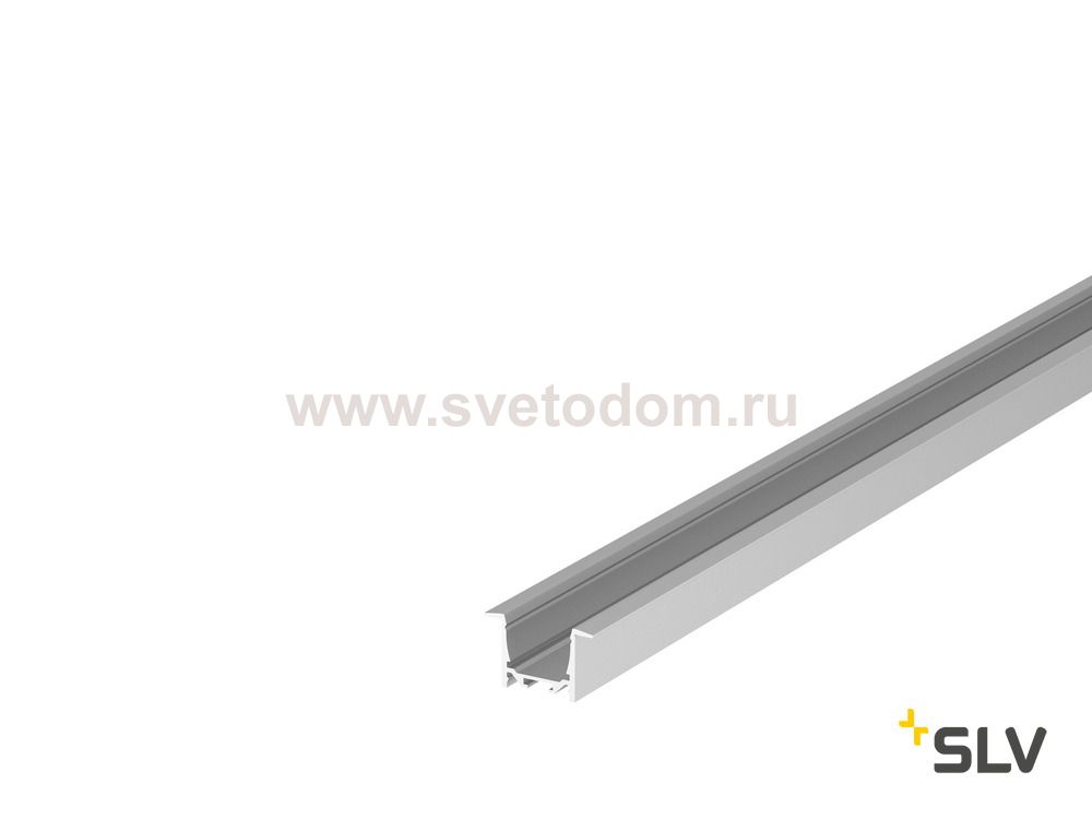 1000490 SLV GRAZIA 20, профиль встраиваемый, 1 м, без экрана, алюминий