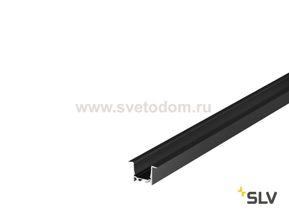1000495 SLV GRAZIA 20, профиль встраиваемый, 2 м, без экрана, черный
