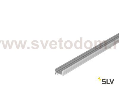 1000499 SLV GRAZIA 20, профиль накладной плоский с желобками, 1 м, без экрана, алюминий