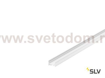 1000503 SLV GRAZIA 20, профиль накладной плоский с желобками, 2 м, без экрана, белый