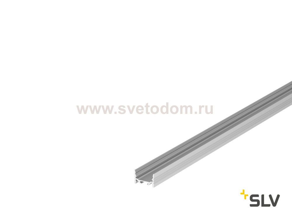 1000505 SLV GRAZIA 20, профиль накладной плоский с желобками, 3 м, без экрана, алюминий