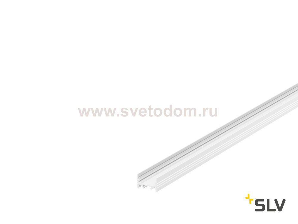 1000506 SLV GRAZIA 20, профиль накладной плоский с желобками, 3 м, без экрана, белый