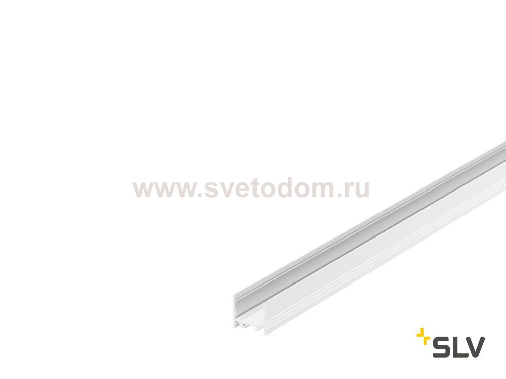 1000509 SLV GRAZIA 20, профиль накладной стандарт с желобками, 1 м, без экрана, белый