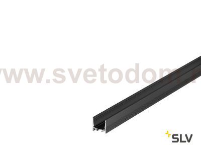 1000513 SLV GRAZIA 20, профиль накладной стандарт с желобками, 2 м, без экрана, черный