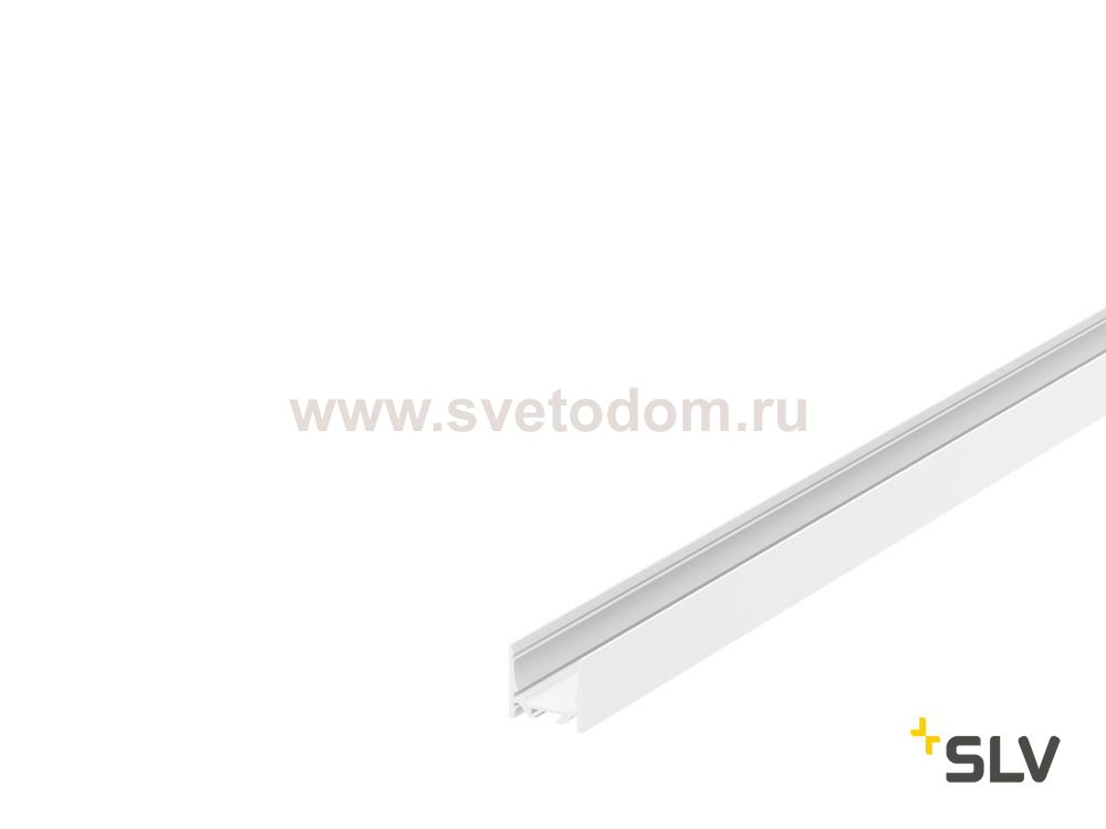 1000521 SLV GRAZIA 20, профиль накладной стандарт гладкий, 2 м, без экрана, белый