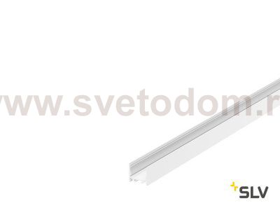 1000524 SLV GRAZIA 20, профиль накладной стандарт гладкий, 3 м, без экрана, белый