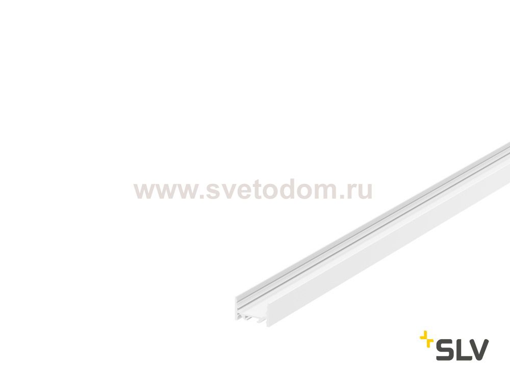1000527 SLV GRAZIA 20, профиль накладной плоский гладкий, 1 м, без экрана, белый