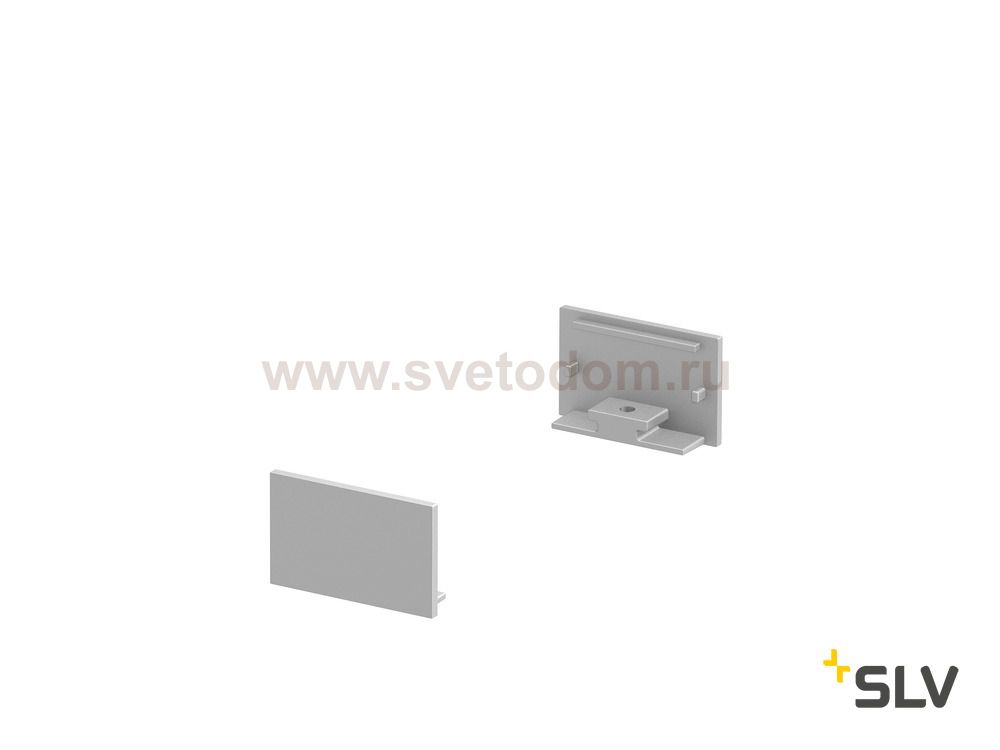 1000559 SLV GRAZIA 20, заглушка плоская для плоского профиля, 2шт., алюминий