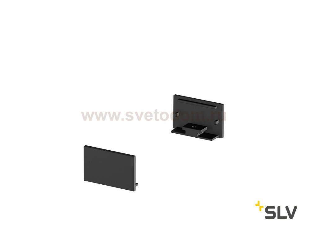 1000561 SLV GRAZIA 20, заглушка плоская для плоского профиля, 2шт., черный