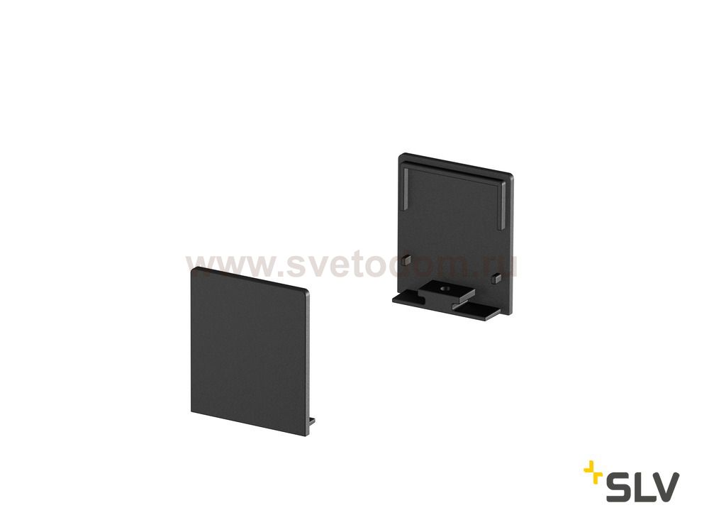 1000564 SLV GRAZIA 20, заглушка высокая для плоского профиля, 2шт., черный