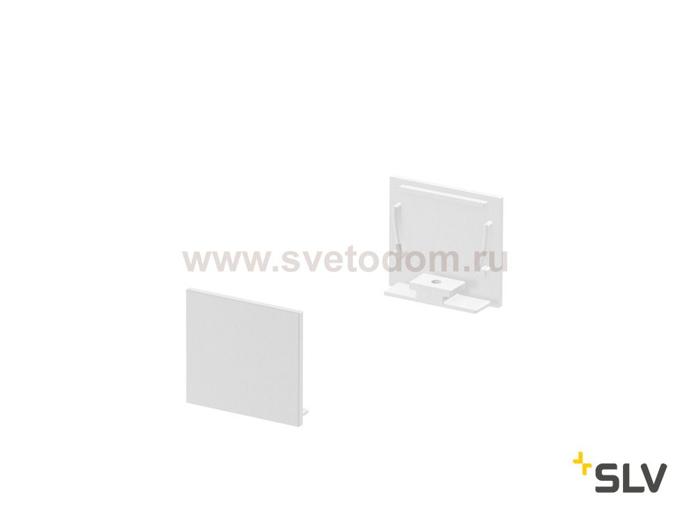 1000566 SLV GRAZIA 20, заглушка плоская для профиля стандарт, 2шт., белый 