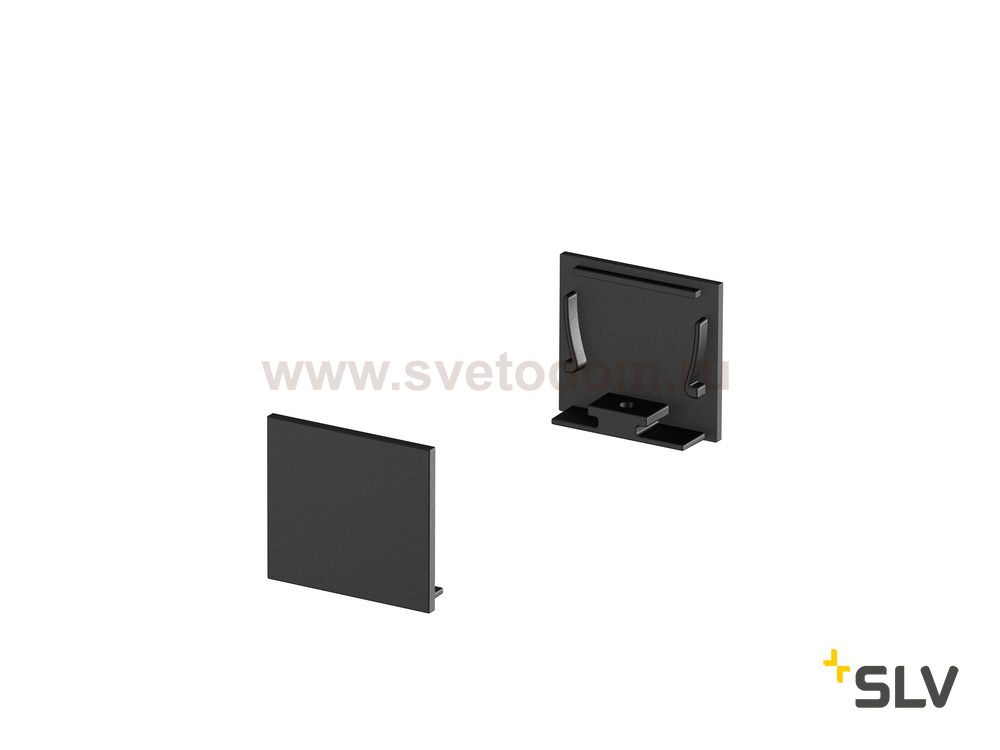 1000567 SLV GRAZIA 20, заглушка плоская для профиля стандарт, 2шт., черный