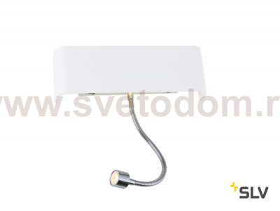 1000615 SLV мАNA 200 SPOT светильник настенный без плафона с LED 11Вт, 3000K, 490лм+80лм, белый корпус + хром