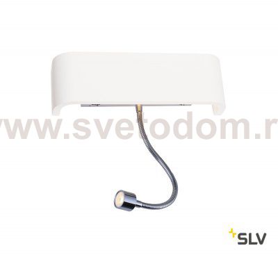 1000615 SLV мАNA 200 SPOT светильник настенный без плафона с LED 11Вт, 3000K, 490лм+80лм, белый корпус + хром