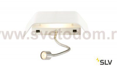 1000615 SLV мАNA 200 SPOT светильник настенный без плафона с LED 11Вт, 3000K, 490лм+80лм, белый корпус + хром