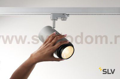 1000658 SLV 3Ph, STRUCTEC LED ZOOMING LENS светильник c LED 35Вт, 3000K, 2960-3120лм, 20°-60°, CRI>90, серебр.