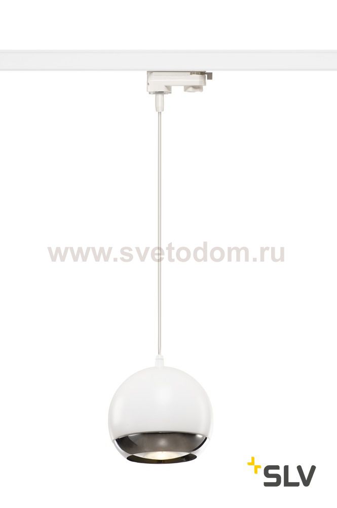 1000710 SLV 3Ph, LIGHT EYE 150 светильник подвесной для лампы ES111 75Вт макс., белый/ хром