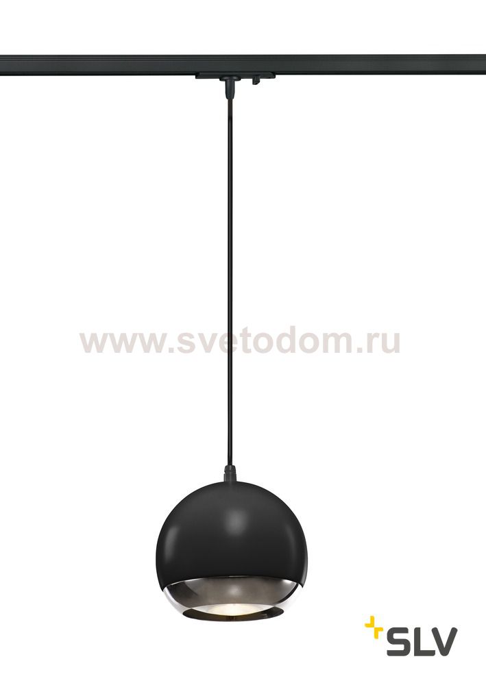 1000713 SLV 1PHASE-TRACK, LIGHT EYE 150 светильник подвесной для лампы ES111 75Вт макс., черный/ хром