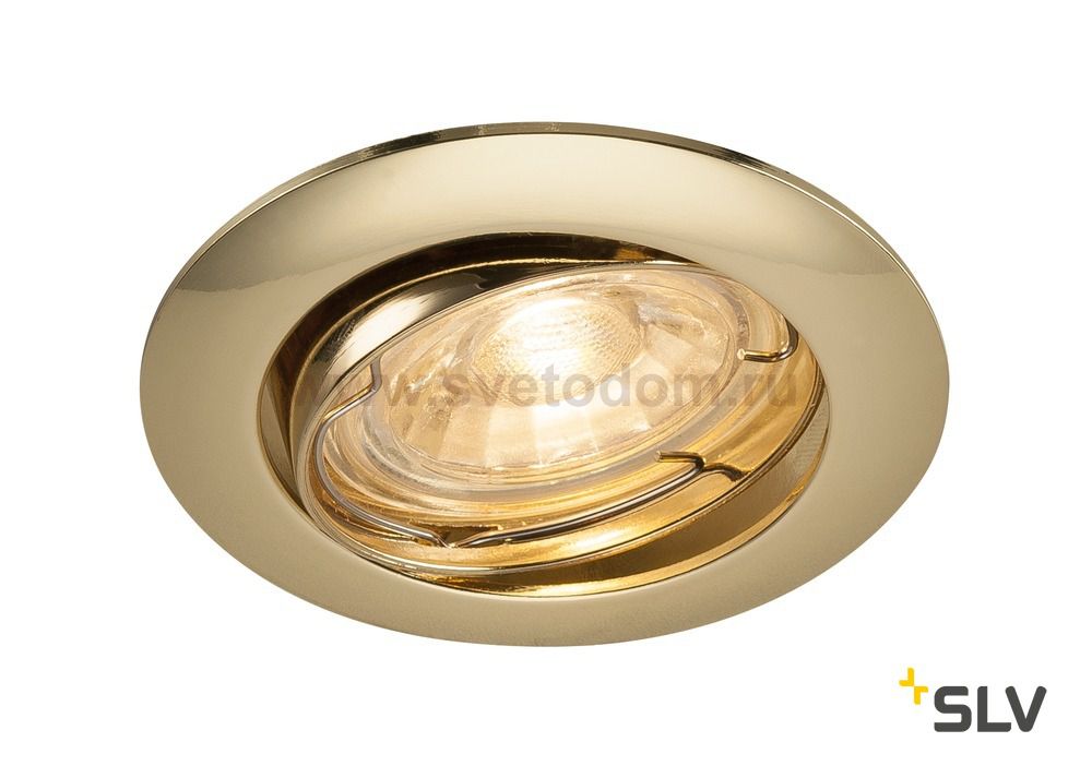 1000720 SLV PIKA TURNO QPAR51 светильник встраиваемый для лампы GU10 50Вт макс., латунь