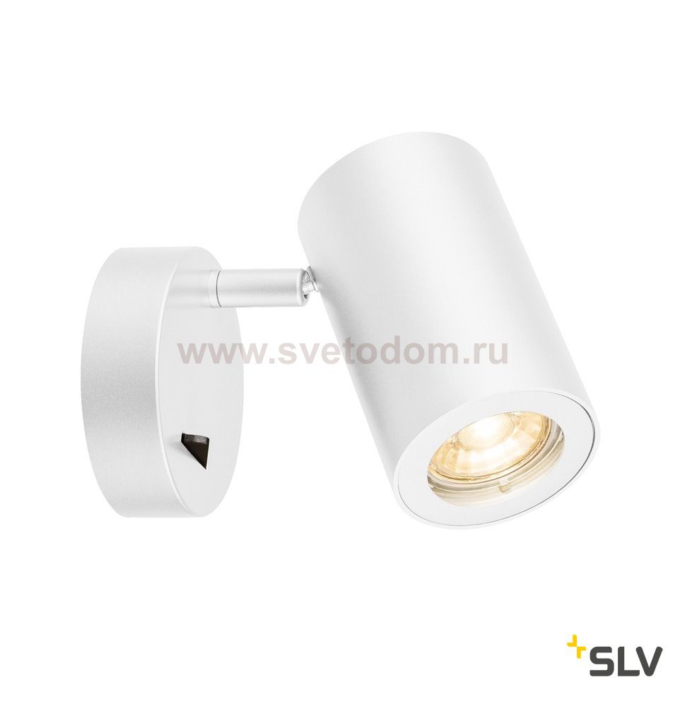 1000730 SLV ENOLA_B SINGLE SPOT светильник накладной для лампы GU10 50Вт макс., с выключателем, белый