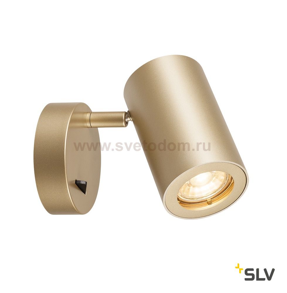 1000731 SLV ENOLA_B SINGLE SPOT светильник накладной для лампы GU10 50Вт макс., с выключателем, латунь
