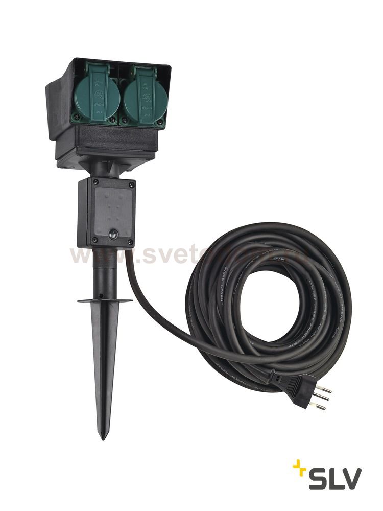 1000876 SLV Удлинитель садовый на 4 розетки, IP44, кабель 10 метра, CH