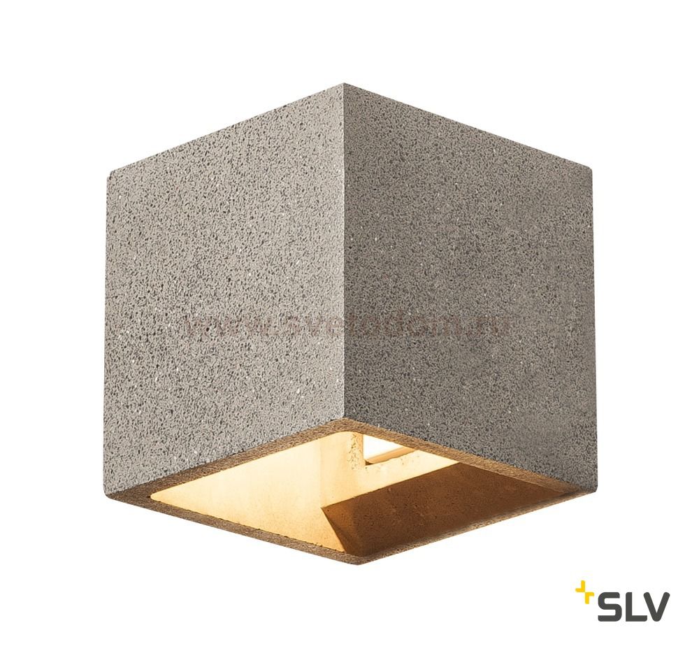 1000911 SLV SOLID CUBE светильник настенный для лампы QT14 G9 25Вт макс., черный песчанник