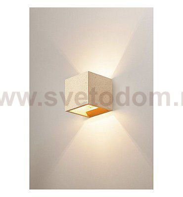 1000912 SLV SOLID CUBE светильник настенный для лампы QT14 G9 25Вт макс., желтый песчанник