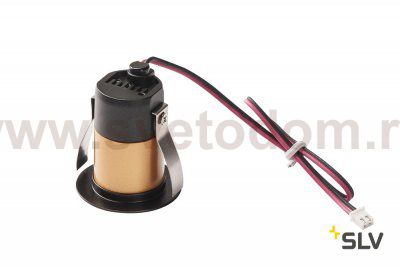 1000917 SLV TRITON MINI LED светильник встраиваемый 350мА с LED 1.2Вт, 3000К, 70лм, 12°, CRI>90, черный/ золото