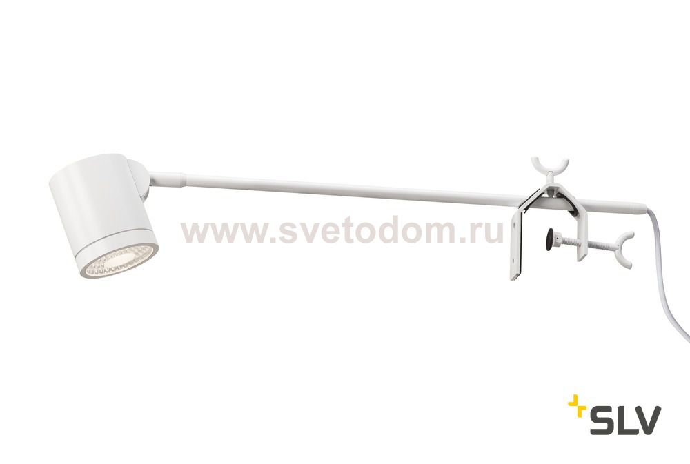1001010 SLV ANELA LED DISPLAY светильник на струбцине с LED 10Вт, 3000К, 900лм, 50°, с выключателем, белый