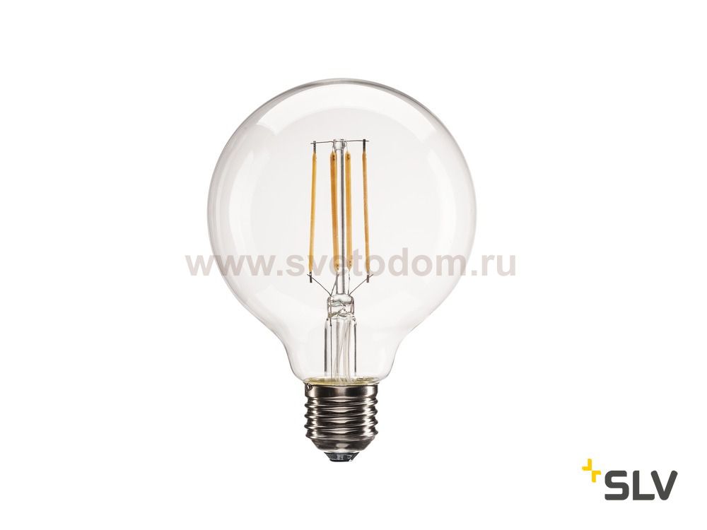 1001035 SLV LED E27 G95 источник света LED, 220В, 8Вт, 330°, 2700K, 806лм, диммируемый, прозрачная колба