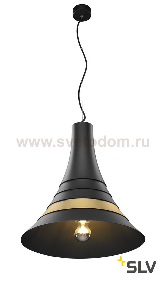 SLV 1001265 BATO 45 E27 PD светильник подвесной для лампы E27 60Вт макс., черный/ латунь