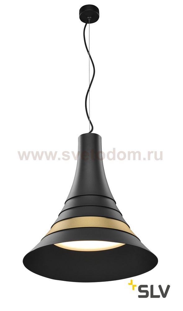 SLV 1001350 BATO 45 LED PD светильник подвесной 30Вт с LED 2700К, 1450лм, 100°,  черный/ латунь