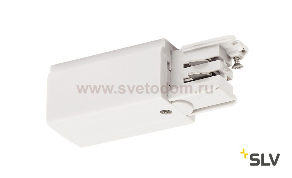 SLV 1001379 3Ph | S-TRACK, разъём питания торцевой, GND слева, 16А макс., белый RAL9016 (ex 175051)