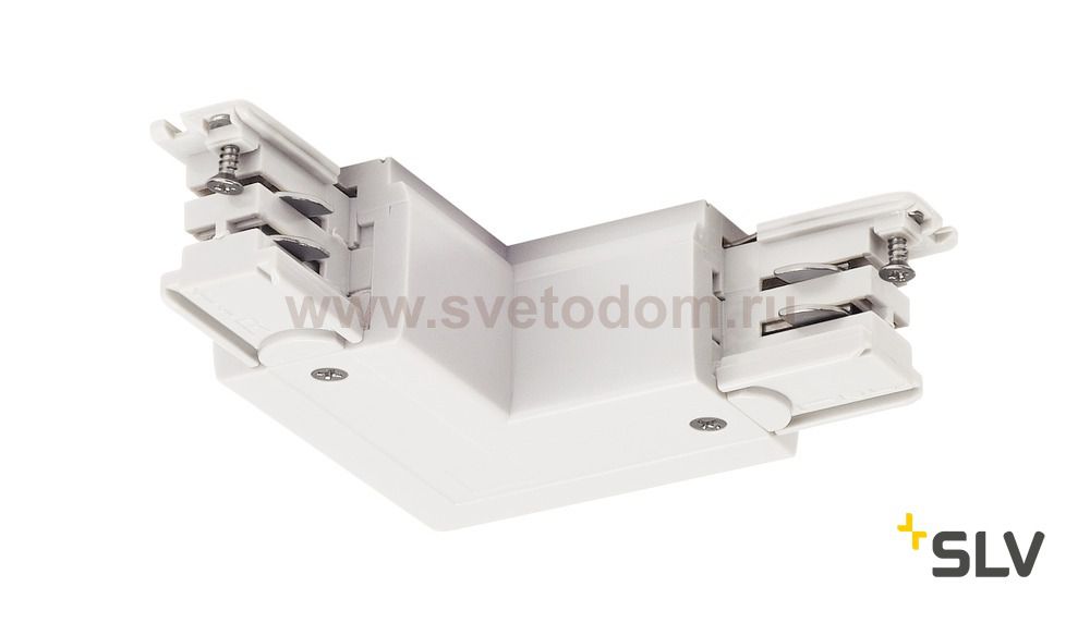 SLV 1001385 3Ph | S-TRACK, L-коннектор с разъёмом питания, 16А макс., GND по внутреннему углу, белый (ex 175111)
