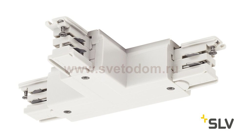 SLV 1001387 3Ph | S-TRACK, T-коннектор с разъёмом питания, GND слева, белый RAL9016 (ex 175131)